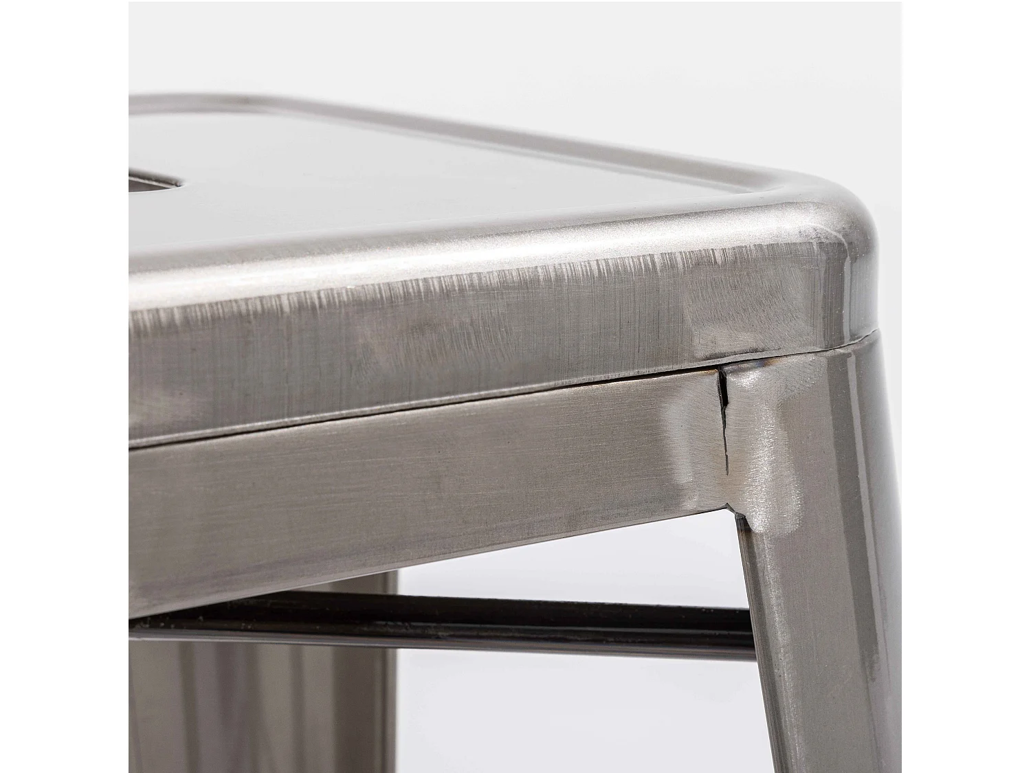 Tabouret de bar en métal gris mat