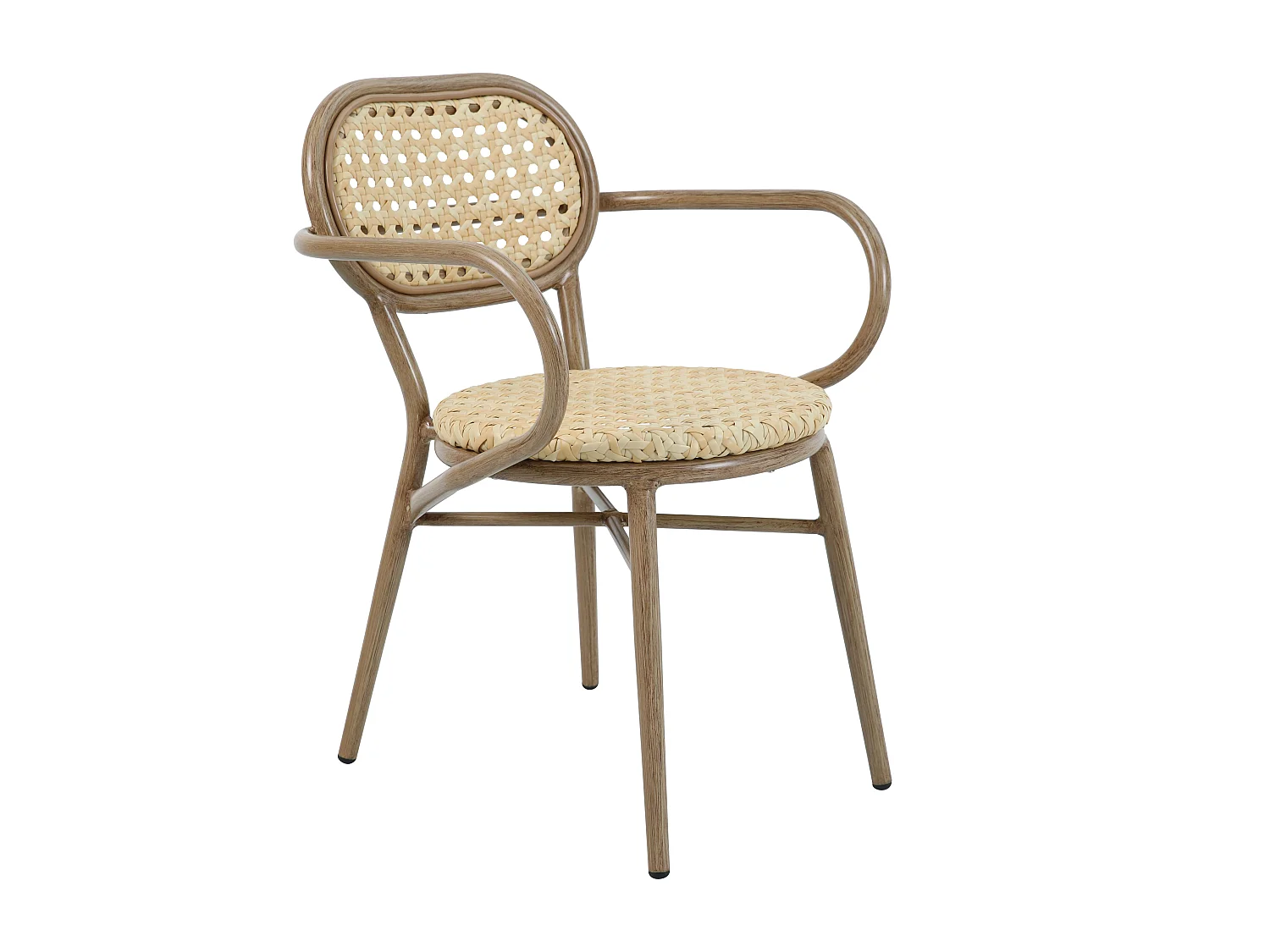 Fauteuil de terrasse en rotin synthétique et aluminium