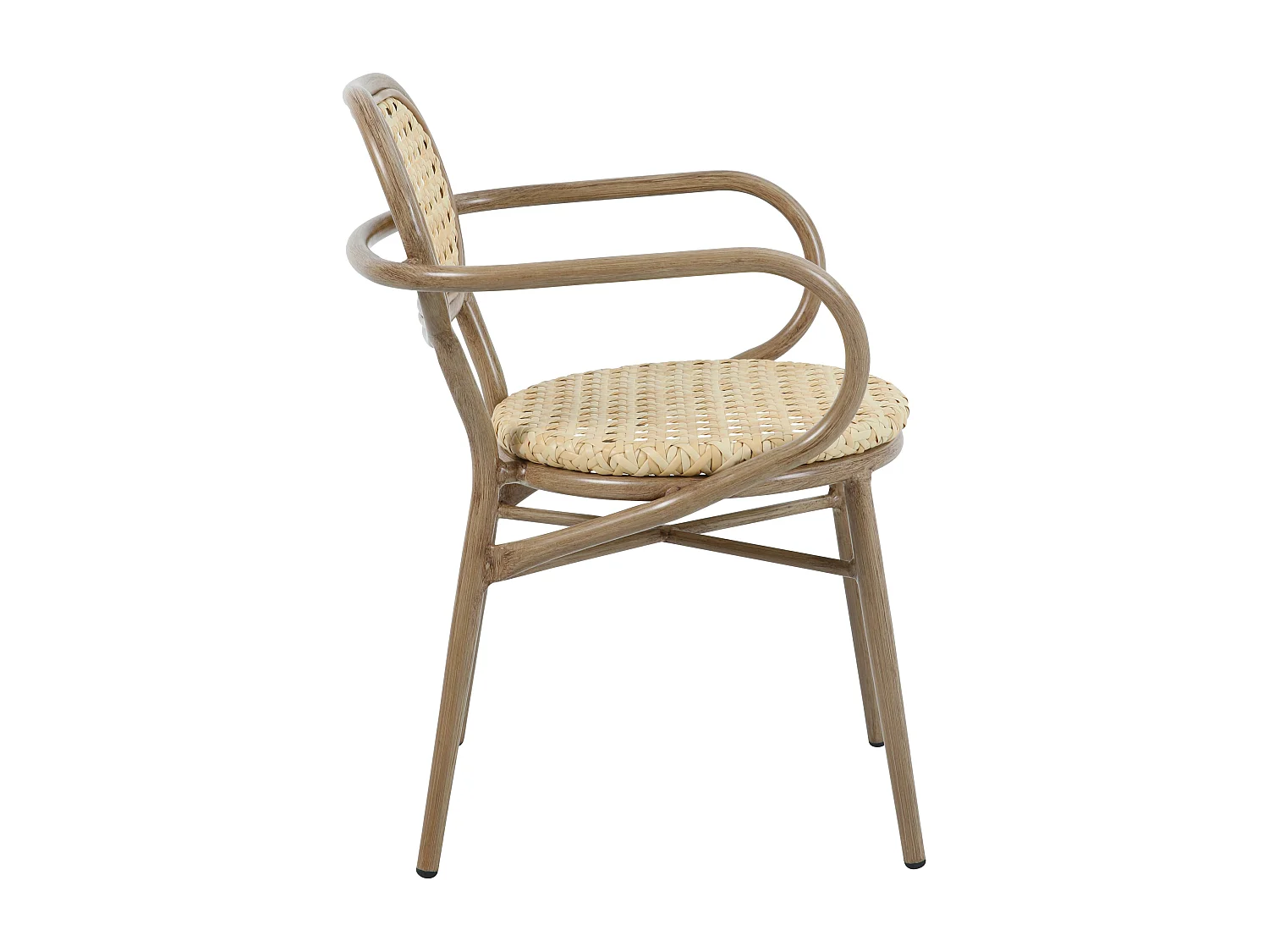 Fauteuil de terrasse en rotin synthétique et aluminium