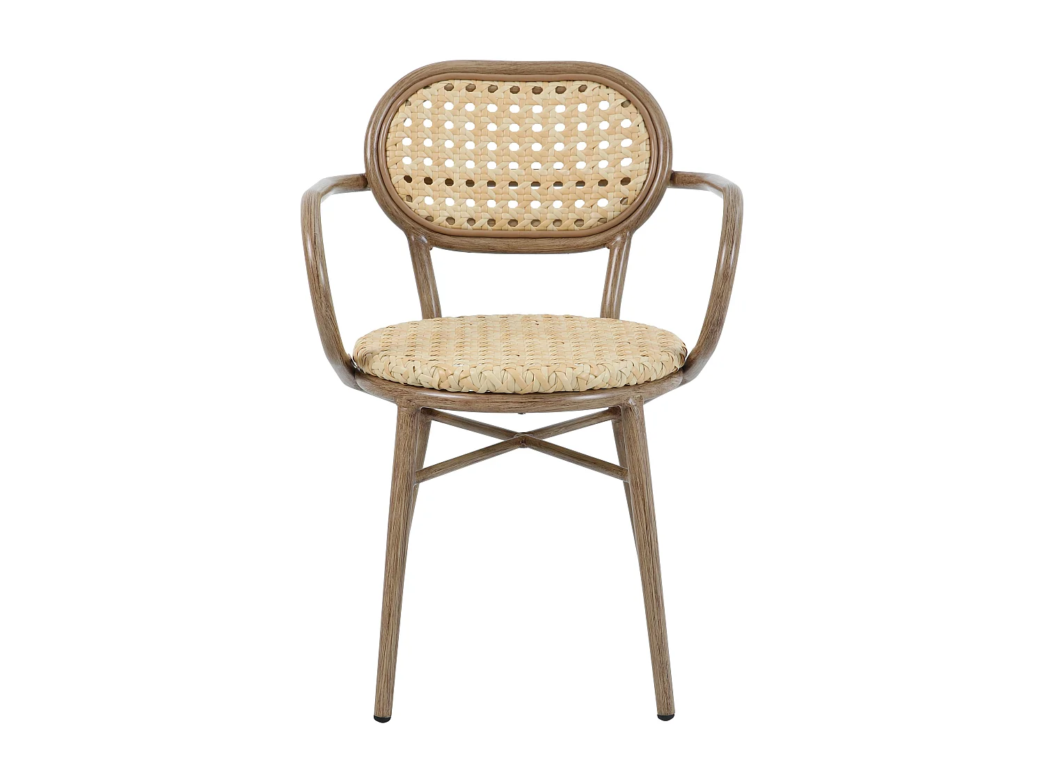 Fauteuil de terrasse en rotin synthétique et aluminium