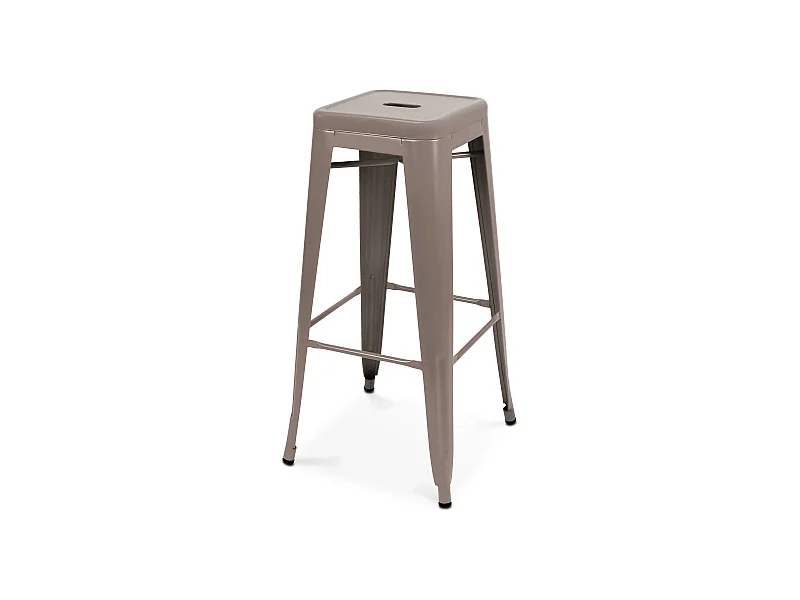 Tabouret de bar en métal mat taupe
