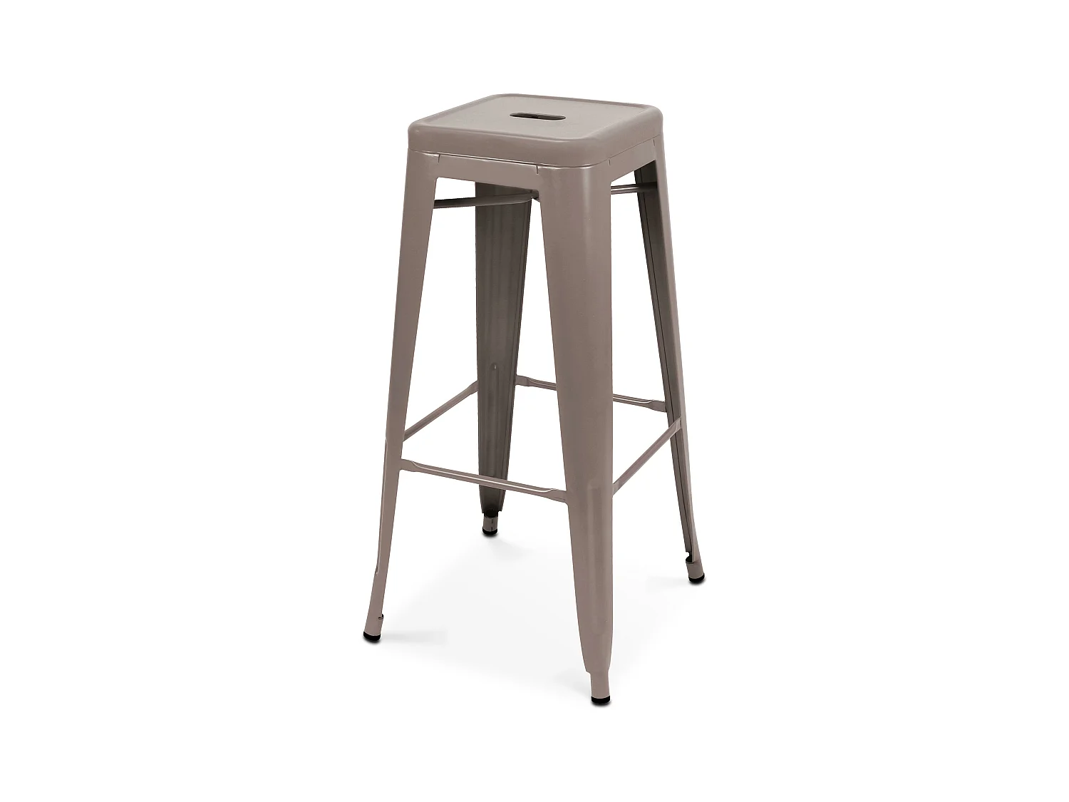 Tabouret de bar en métal mat taupe