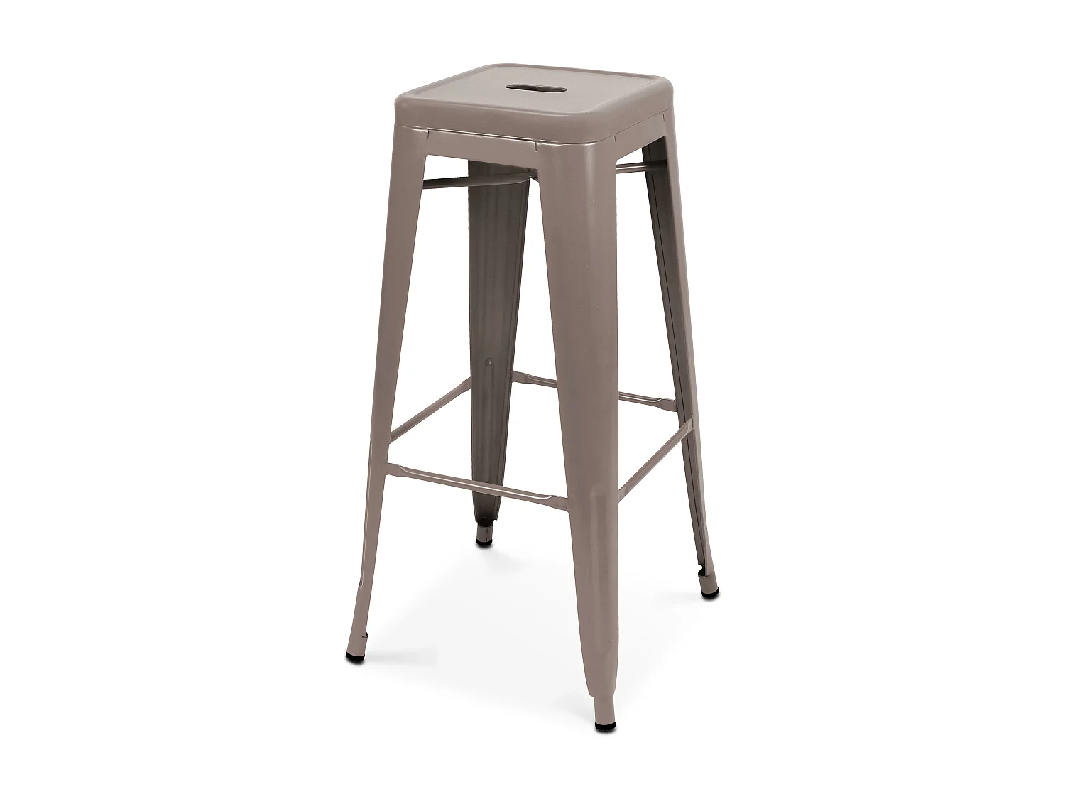 Tabouret de bar en métal mat taupe