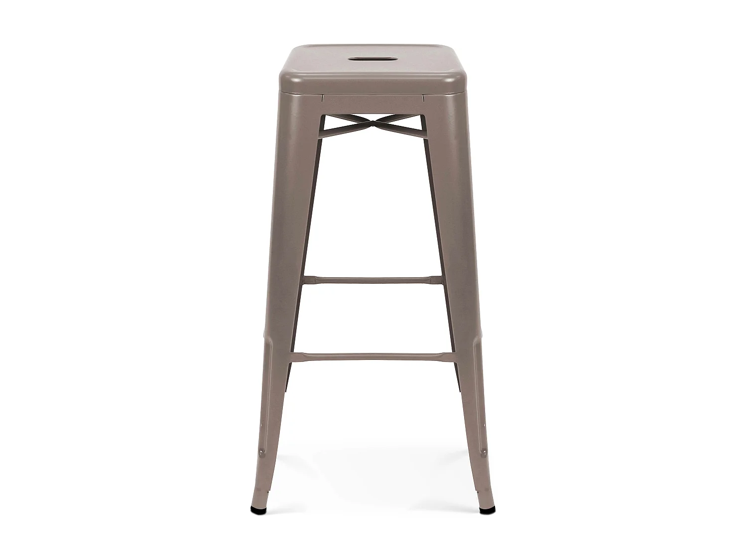 Tabouret de bar en métal mat taupe