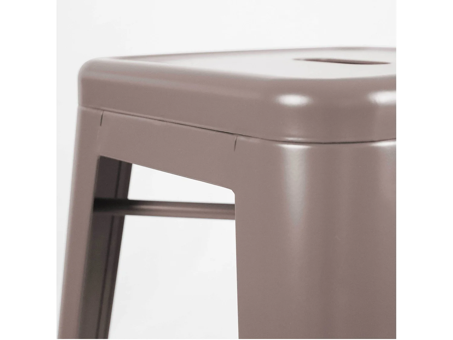 Tabouret de bar en métal mat taupe