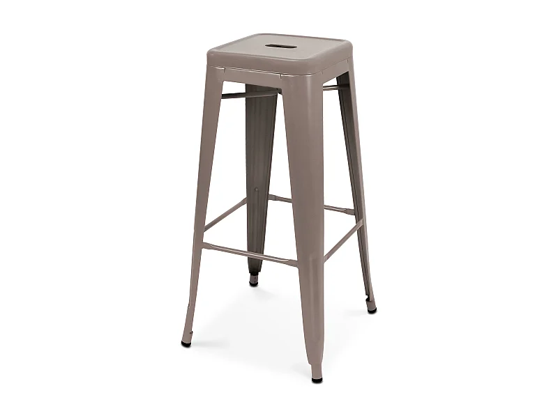Tabouret de bar en métal mat taupe
