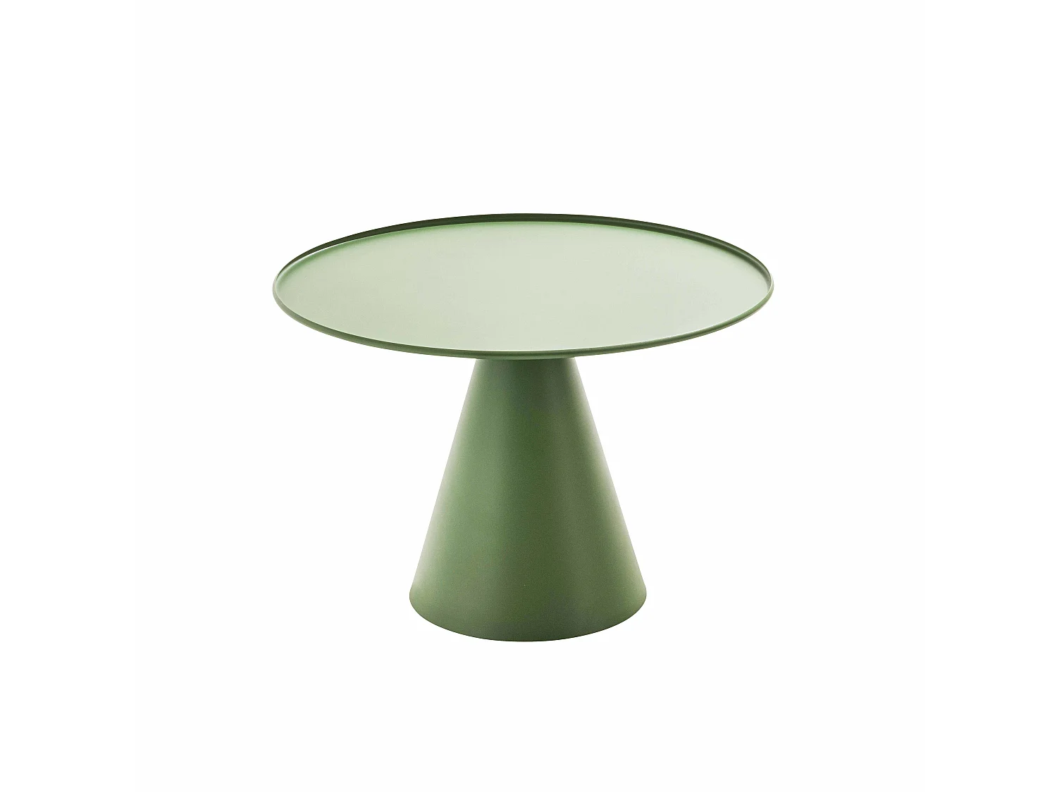 Table basse ronde 60 cm en acier vert cactus