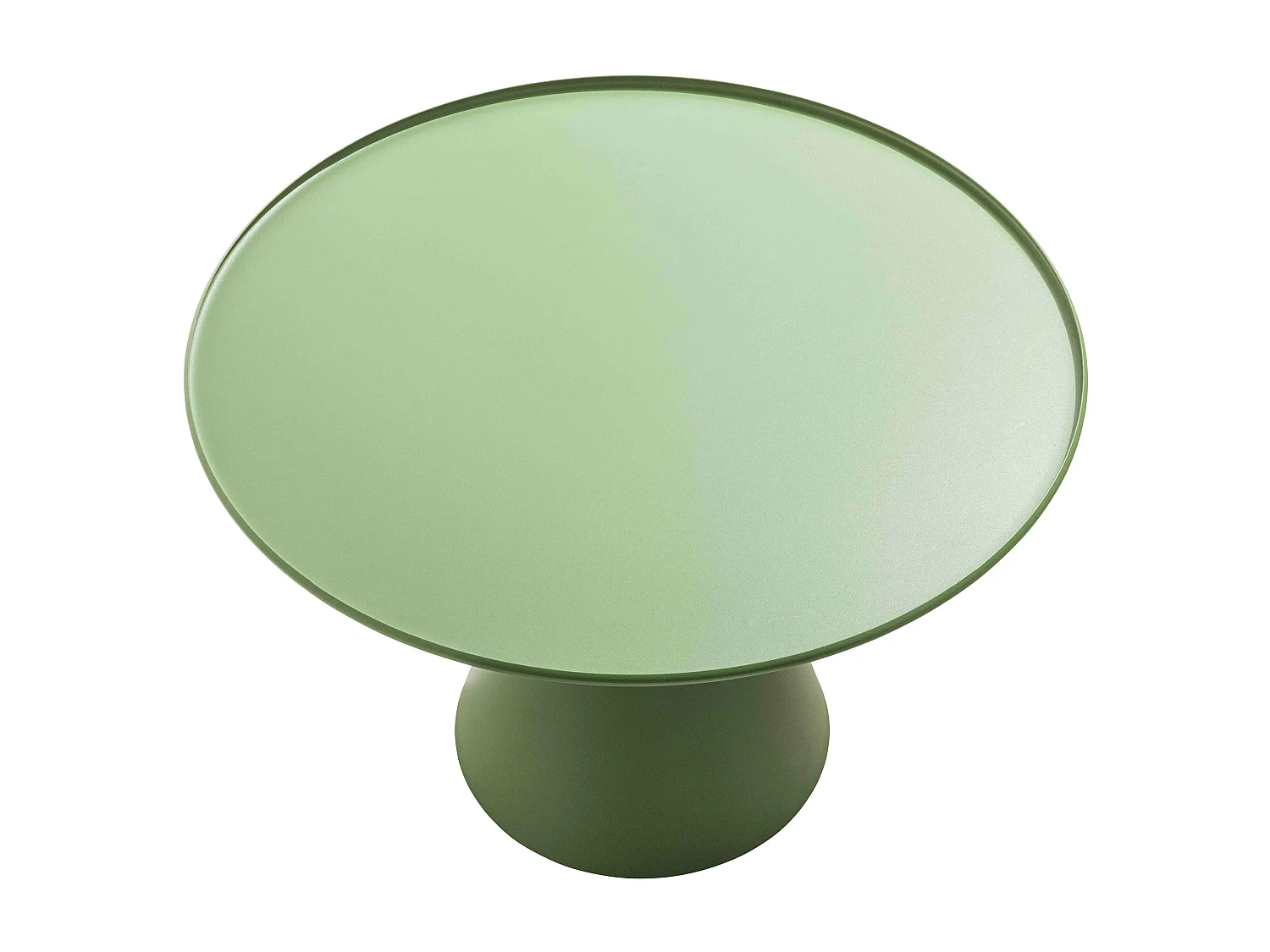 Table basse ronde 60 cm en acier vert cactus