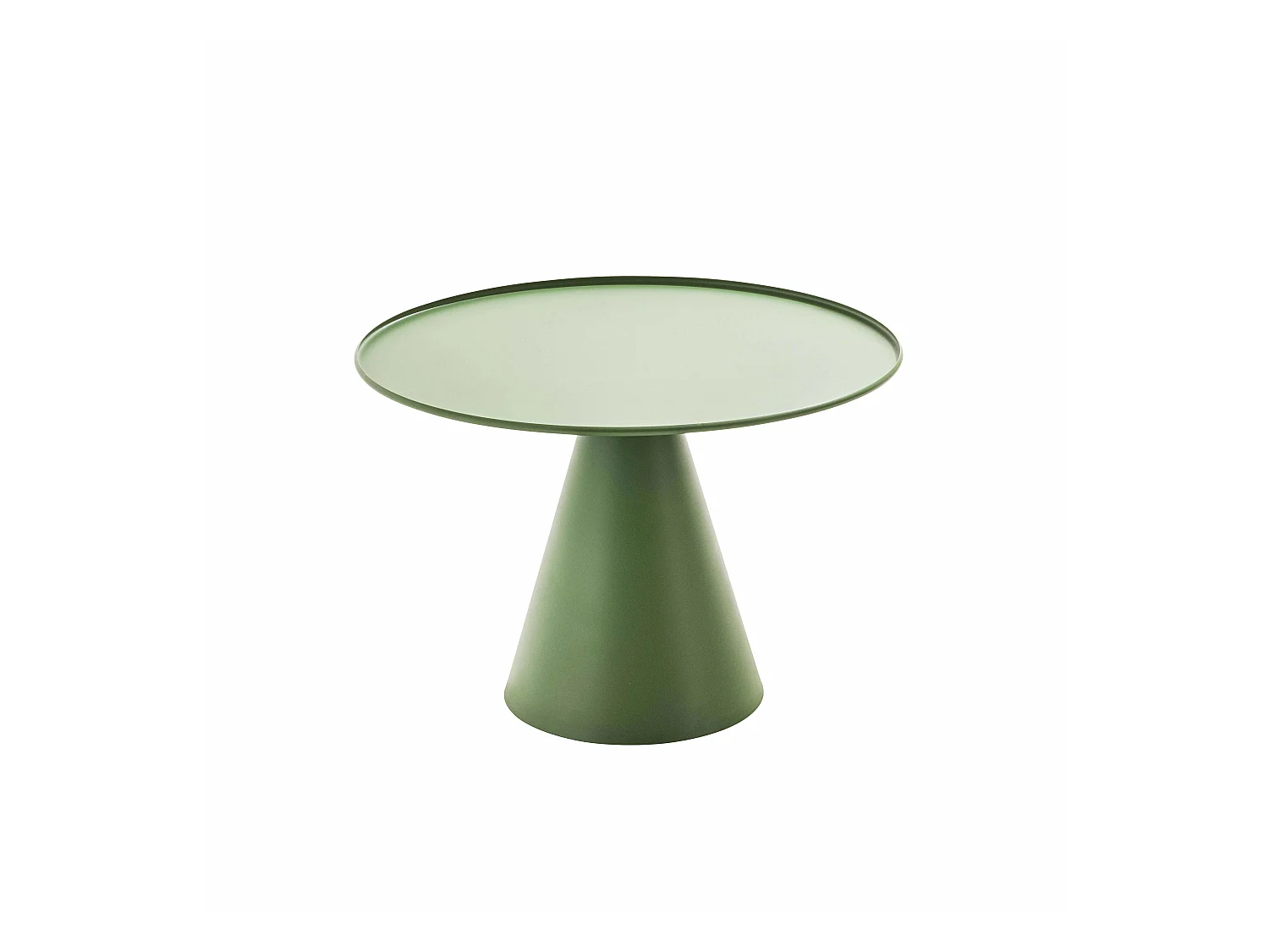 Table basse ronde 60 cm en acier vert cactus