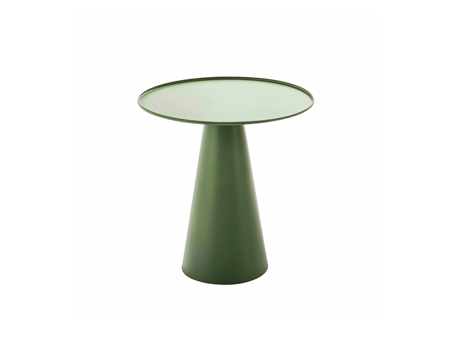 Table basse ronde 50 cm en acier vert cactus Gomba