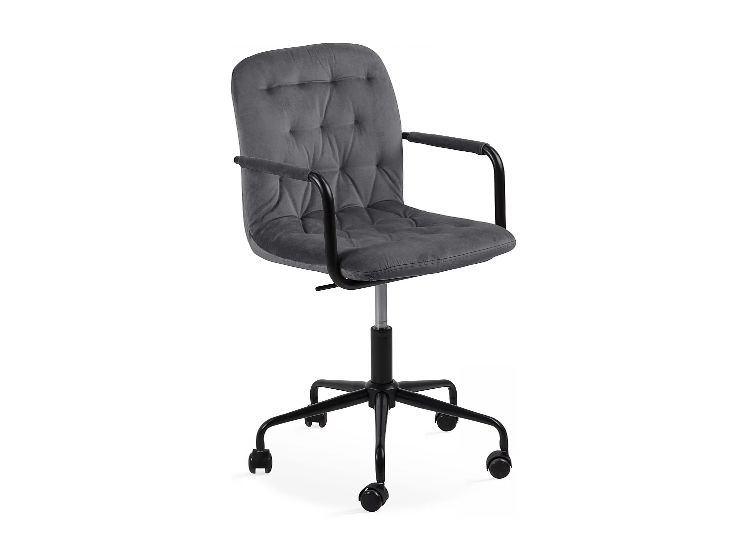 Fauteuil de bureau à roulettes en velours gris