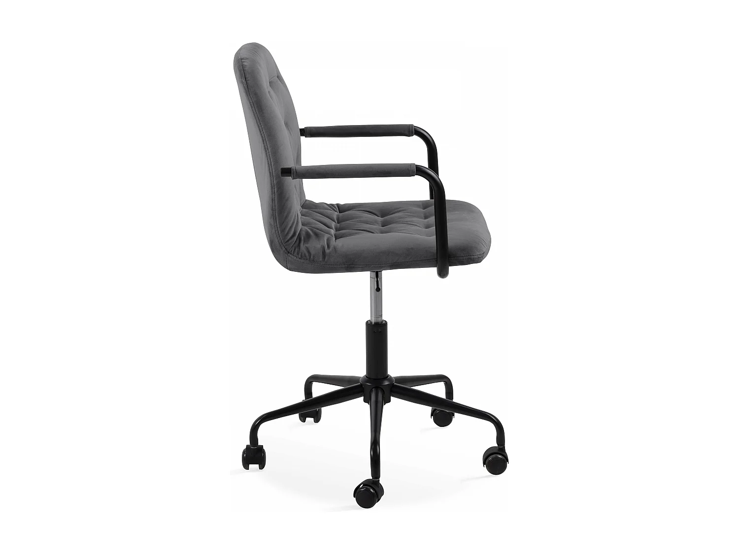 Fauteuil de bureau à roulettes en velours gris