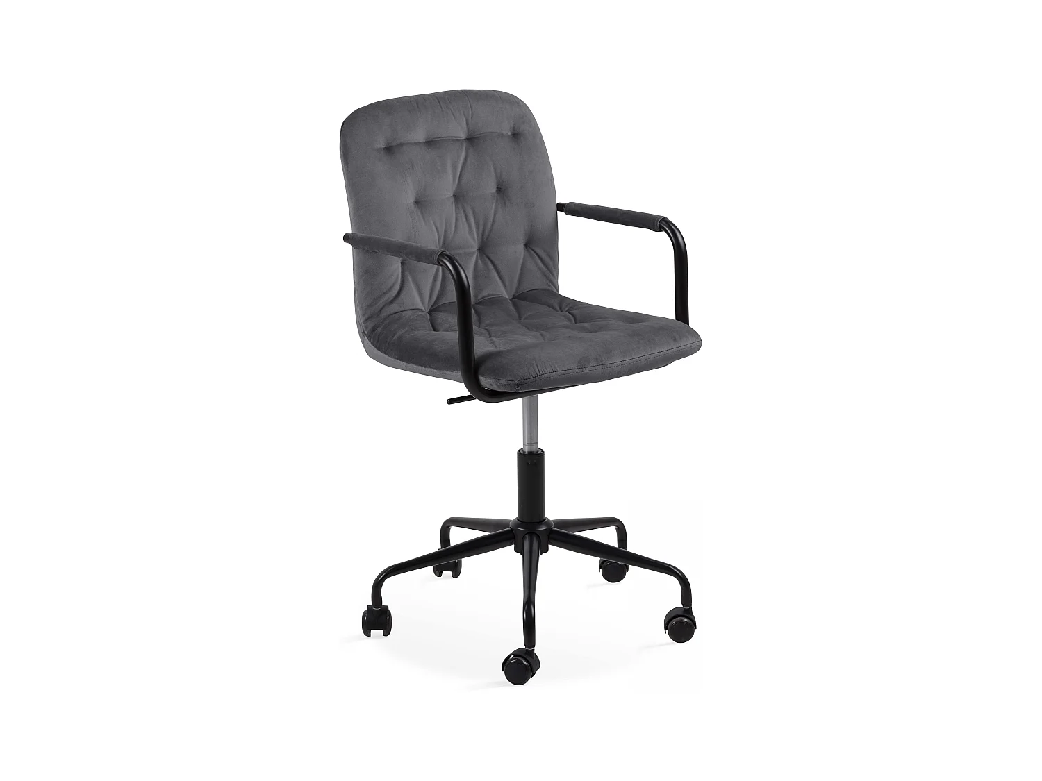 Fauteuil de bureau à roulettes en velours gris