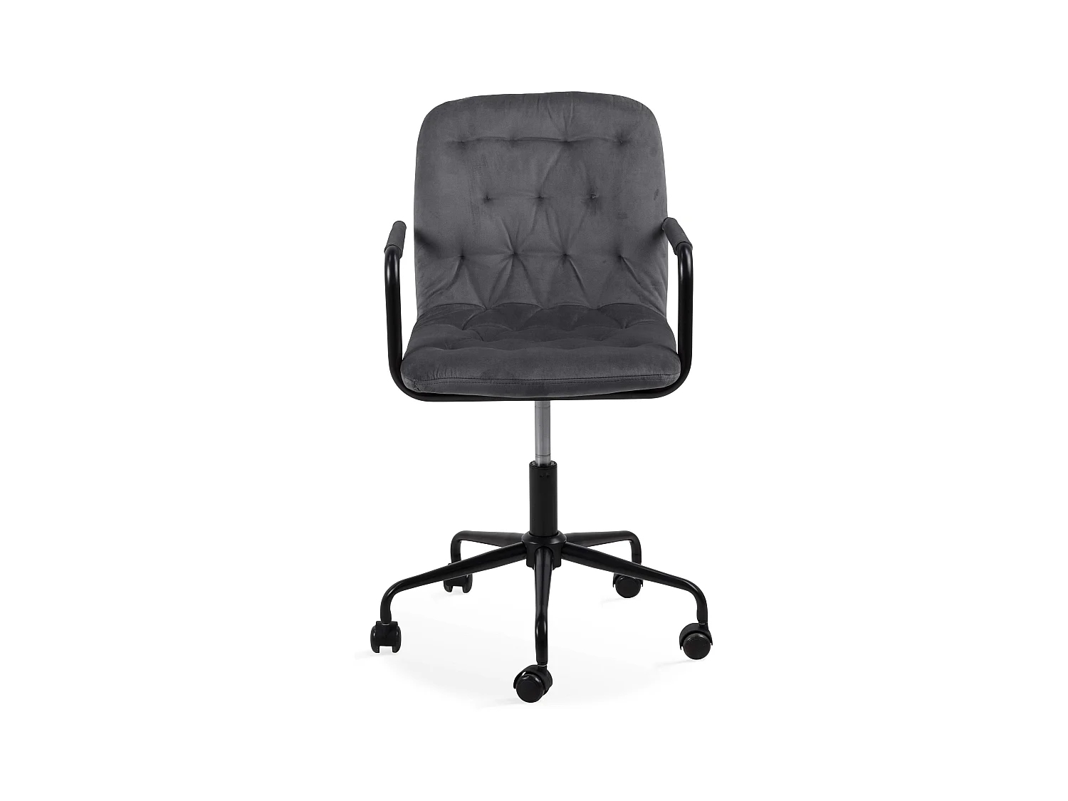 Fauteuil de bureau à roulettes en velours gris