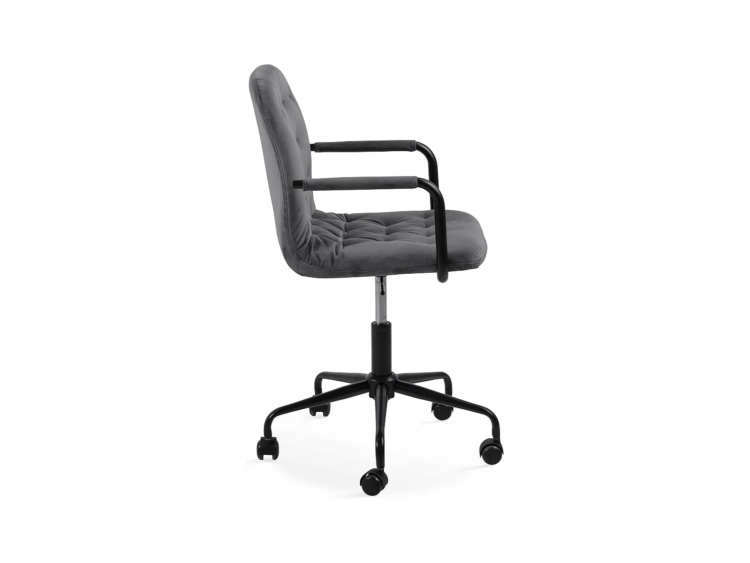 Fauteuil de bureau à roulettes en velours gris
