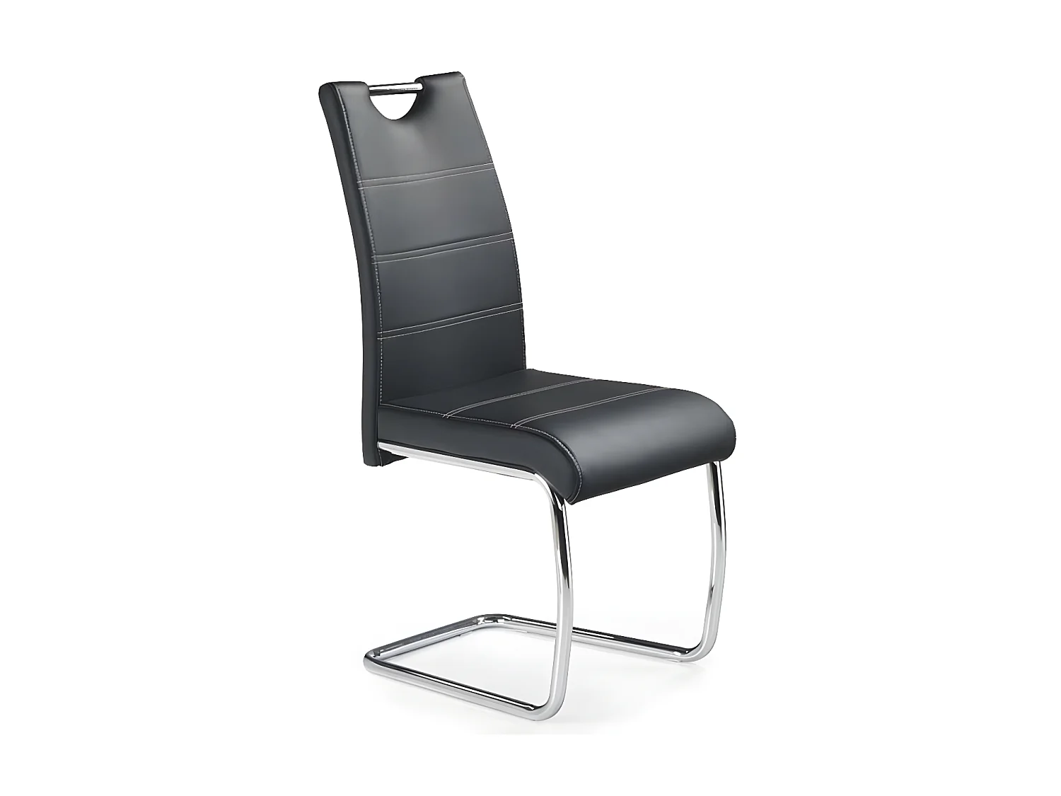 Chaise design simili cuir et acier chromé Jakarta