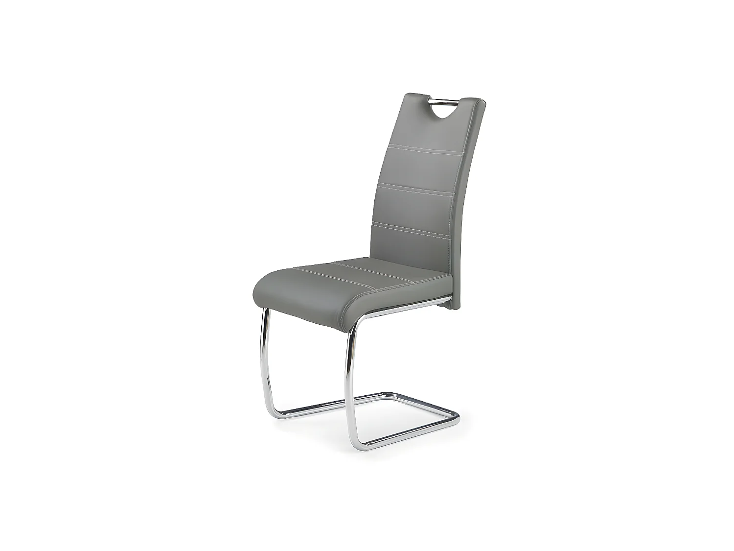 Chaise design simili cuir et acier chromé Jakarta