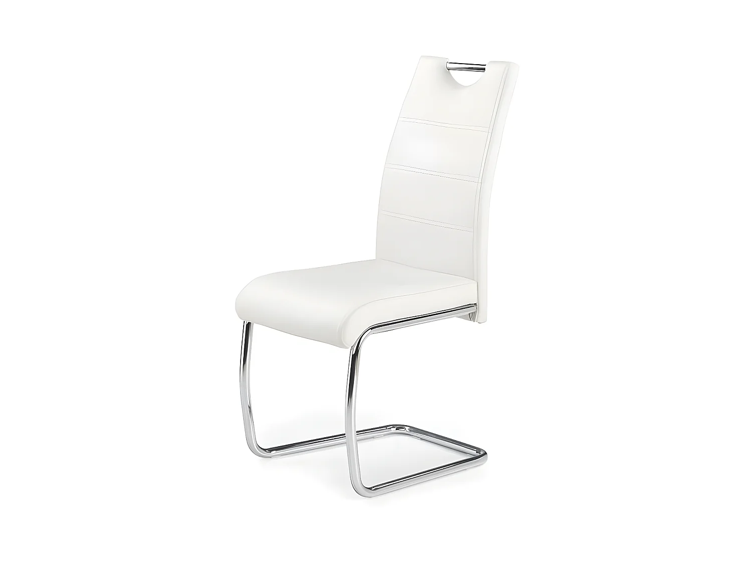 Chaise design simili cuir et acier chromé Jakarta