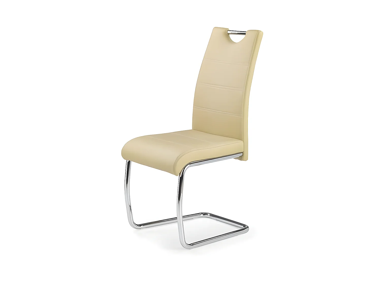 Chaise design simili cuir et acier chromé Jakarta