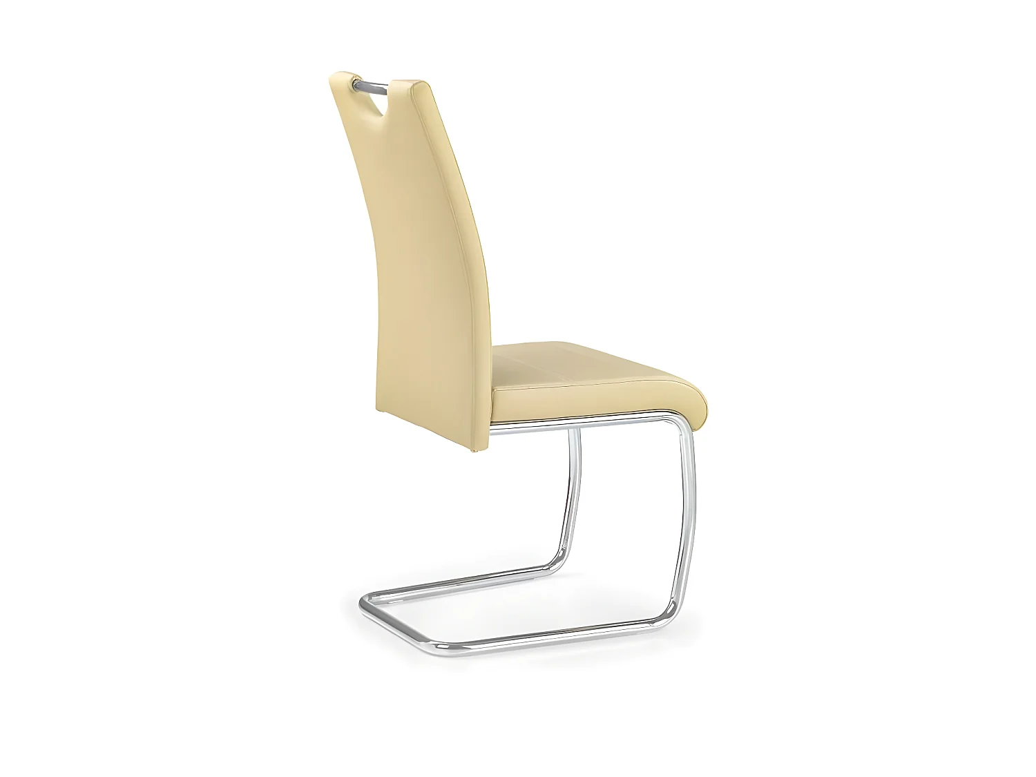Chaise design simili cuir et acier chromé Jakarta
