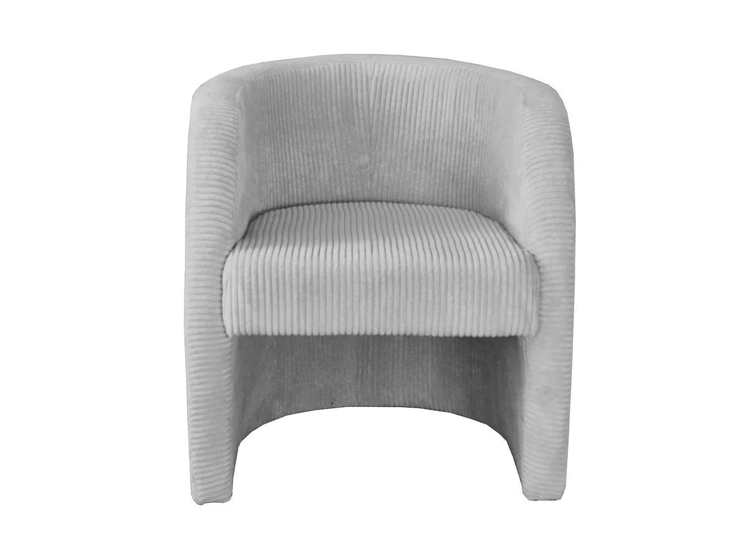 Fauteuil Velours Côtelé Eva Gris Clair