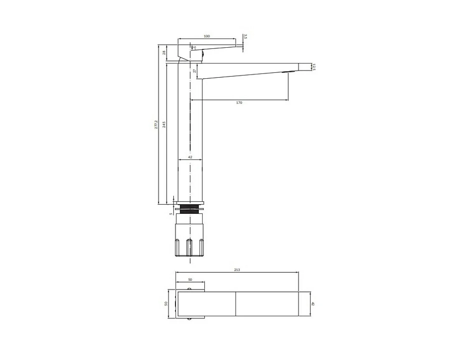 Mitigeur Lavabo Haut Fresh, 28 Cm coloris : Chrome