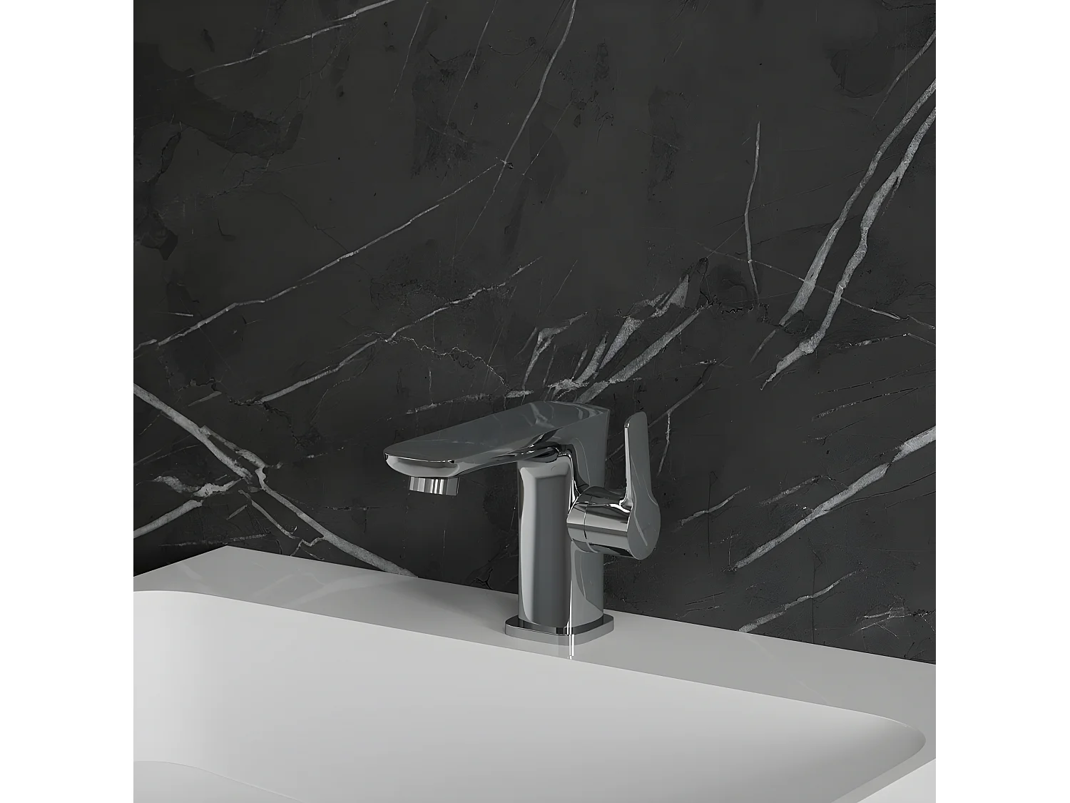 Mitigeur Lavabo Bas Hudson, 12 Cm,  couleur : Chrome