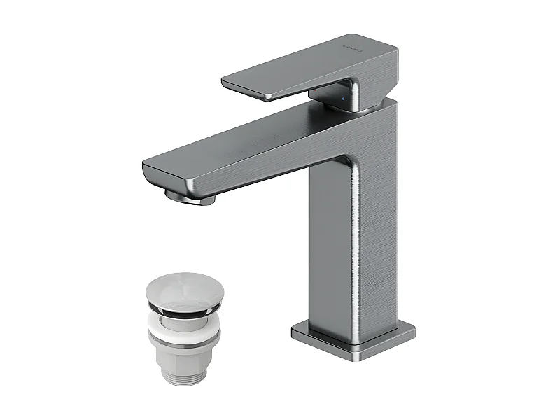 Mitigeur Lavabo Bas Parma, 15 Cm Avec Bouchon Clic-clac couleur : Nickel