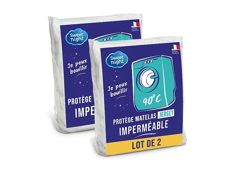 Lot de 2 - Protège matelas 90x190 cm | Alèse Imperméable | Silencieux | Lavable à 90°C