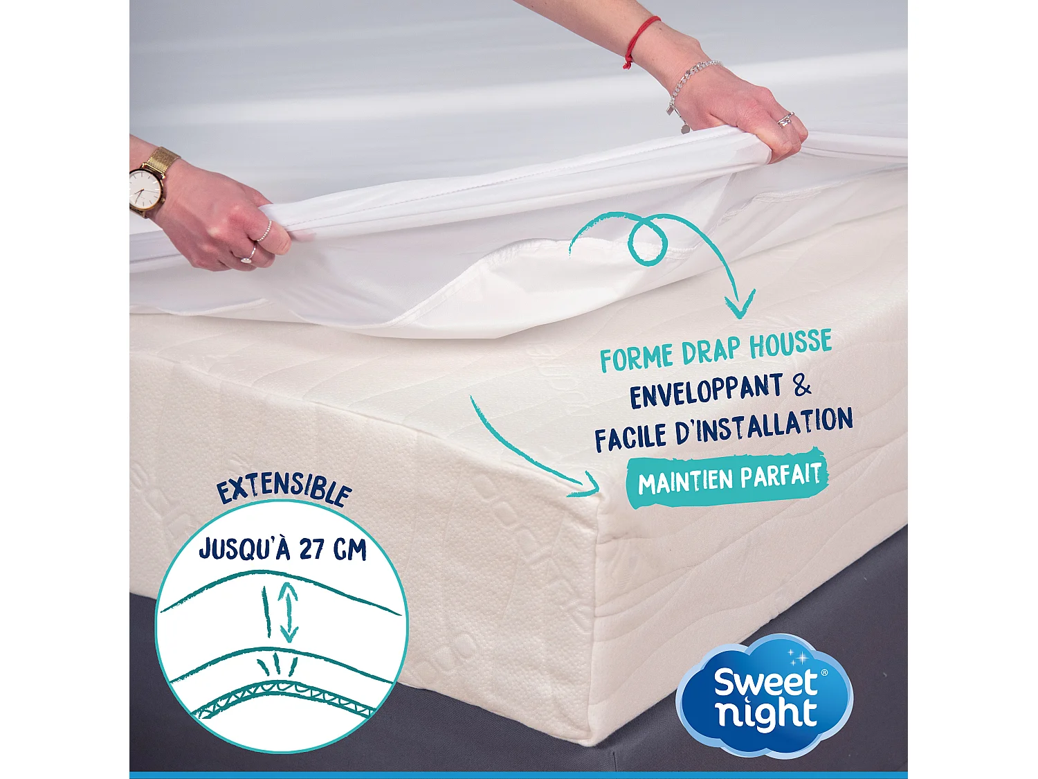 Lot de 2 - Protège matelas 90x190 cm | Alèse Imperméable | Silencieux | Lavable à 90°C