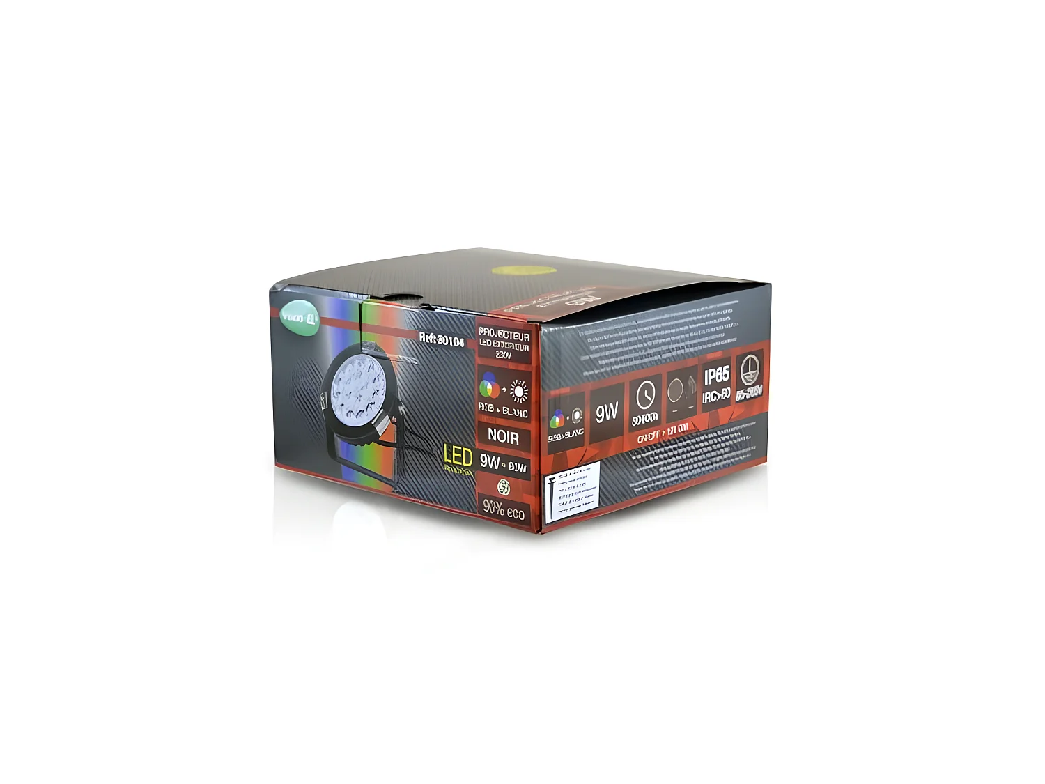 PROJECTEUR EXTERIEUR NOIR 230V 9W RGB  plus  BLANC CCT IP65