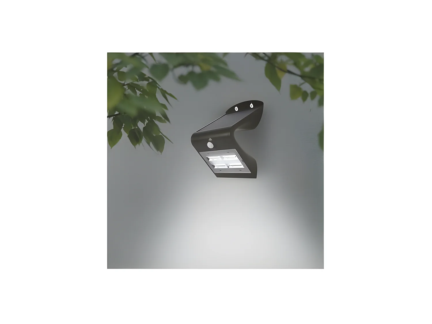 Applique Murale LED Solaire 3.2W 4000°K Noir  plus  DEtecteur