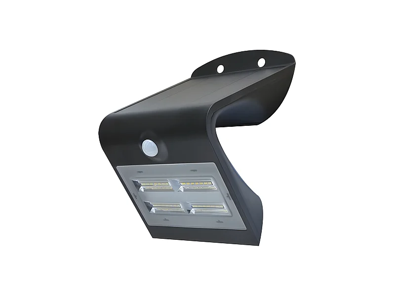 Applique Murale LED Solaire 3.2W 4000°K Noir  plus  DEtecteur