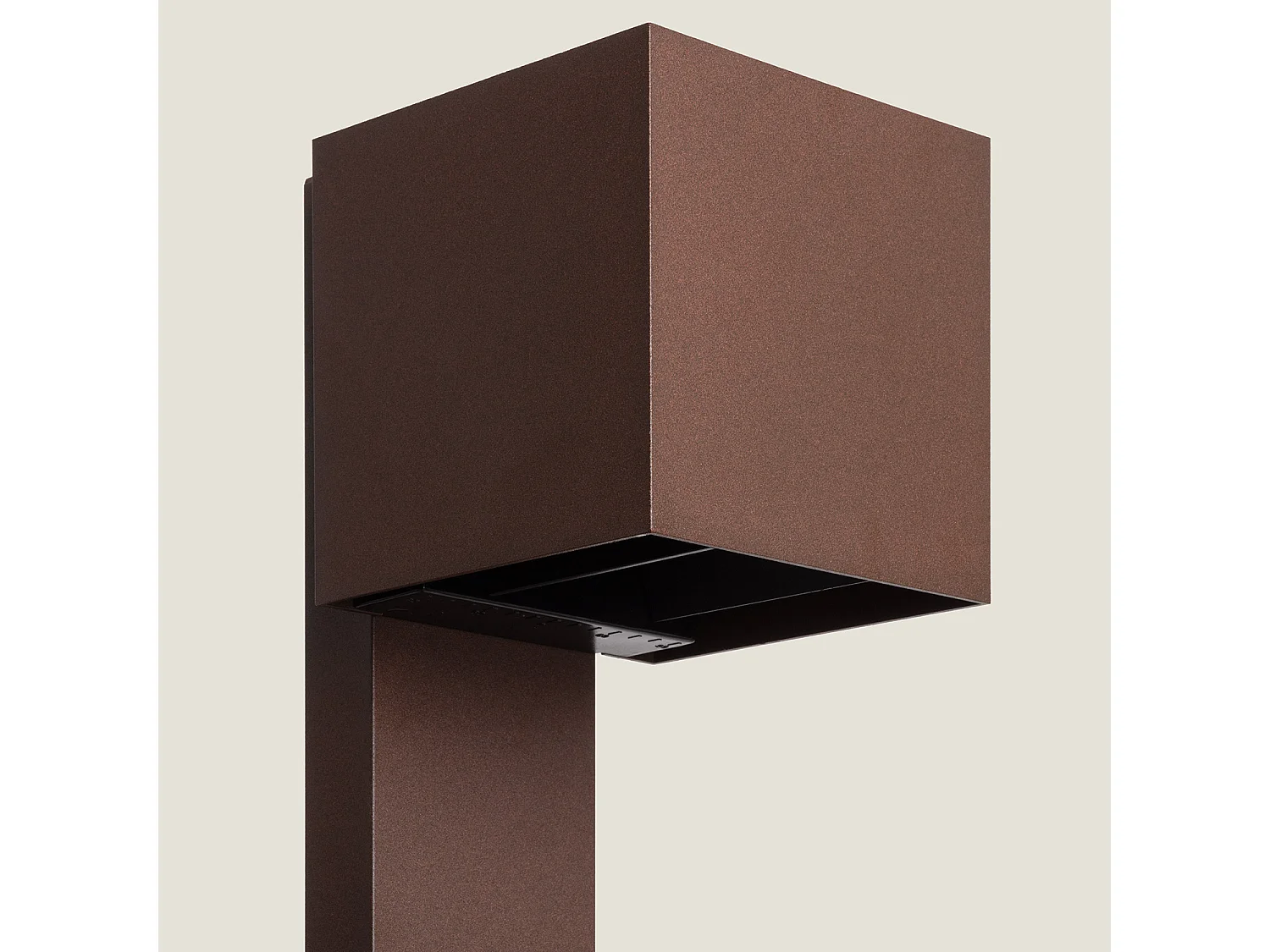 Balise Extérieure Solaire LED en Saillie sur Pied 80 cm Aluminium Denny Brun