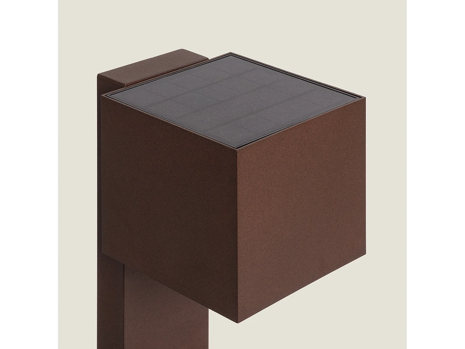 Balise Extérieure Solaire LED en Saillie sur Pied 80 cm Aluminium Denny Brun