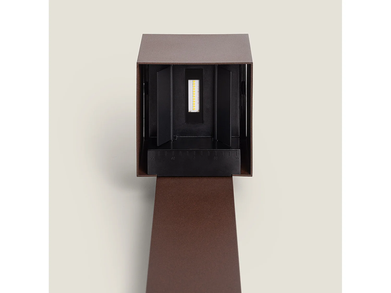 Balise Extérieure Solaire LED en Saillie sur Pied 80 cm Aluminium Denny Brun