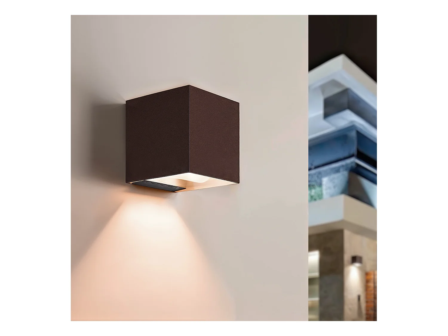 Applique murale extérieure solaire LED en aluminium Denny  Rouille