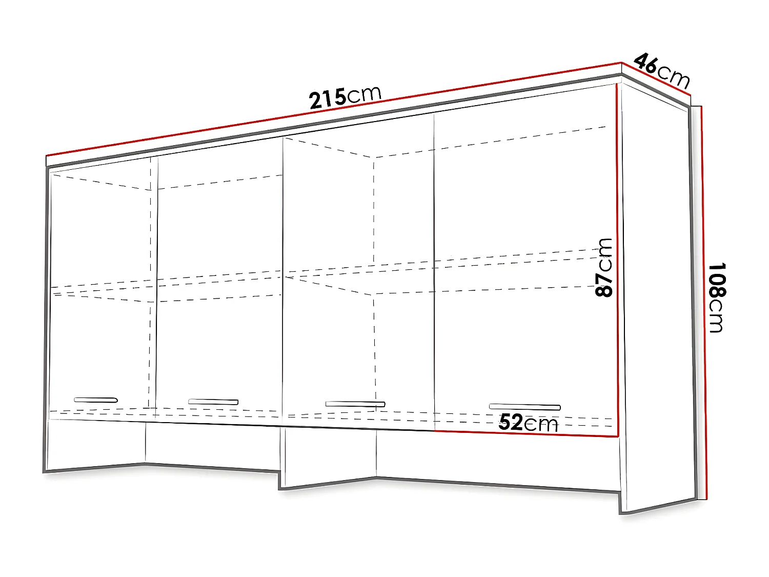 Buffet Concept Pro Lenart Levfere 160, Blanc, 108x215cm, Le nombre de portes: 446cm