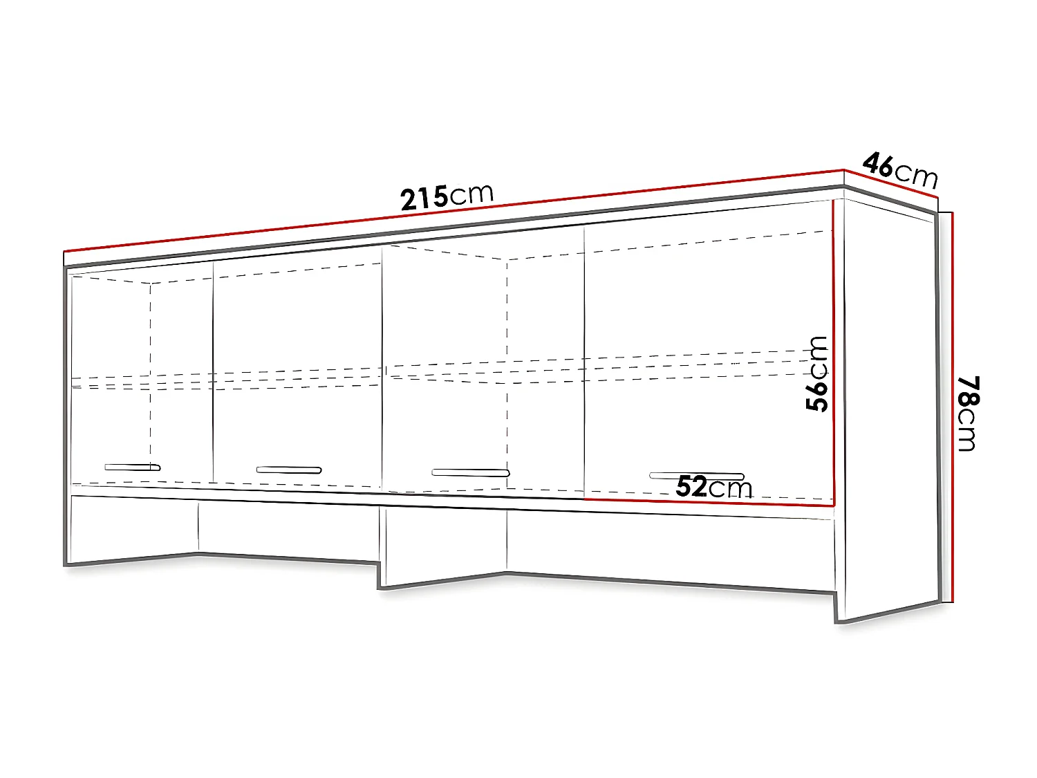 Buffet Concept Pro Lenart Levfere 161, Blanc, 78x215cm, Le nombre de portes: 446cm