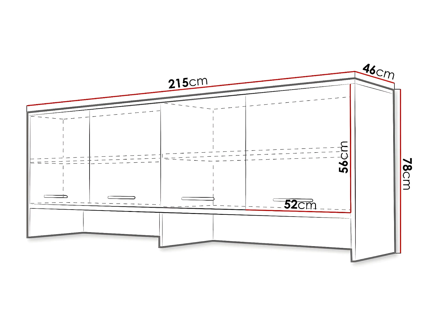Buffet Concept Pro Lenart Levfere 161, Blanc, 78x215cm, Le nombre de portes: 446cm