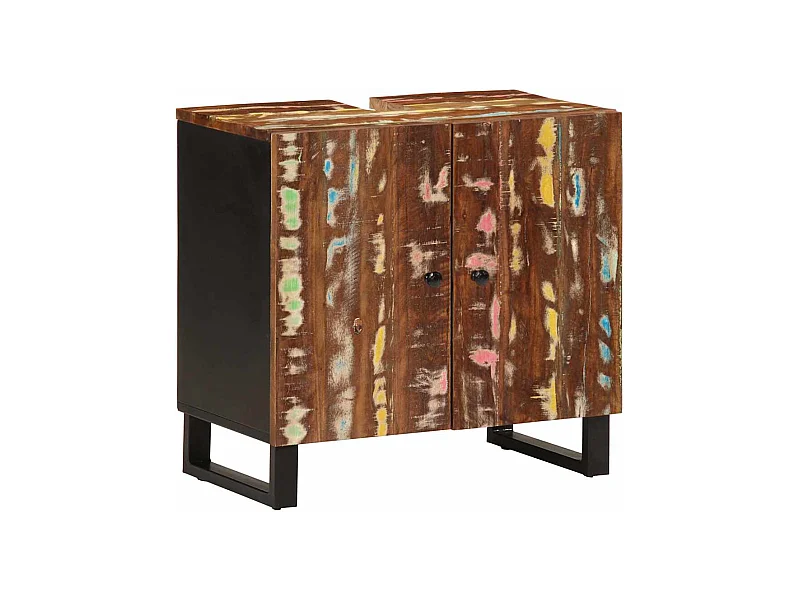 Mobile Lavabo 62x33x58 cm Legno Massello Recupero e Multistrato