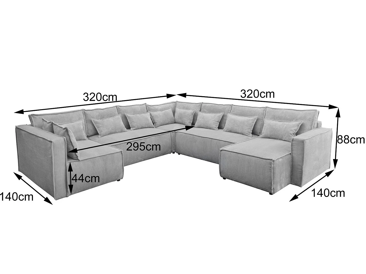 EVA canapé panoramique gris