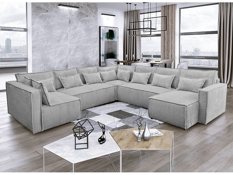 EVA canapé panoramique gris