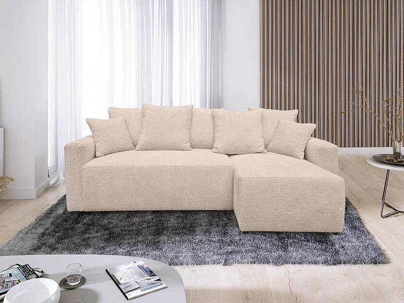 ANIA L tissu bouclette beige réversible