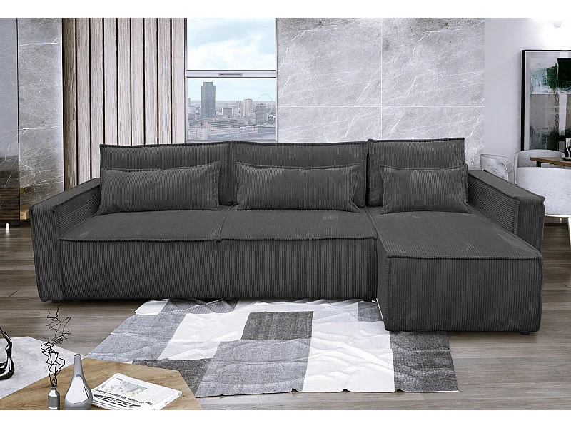 Canapé Eva XL Gris Anthracite Angle Réversible