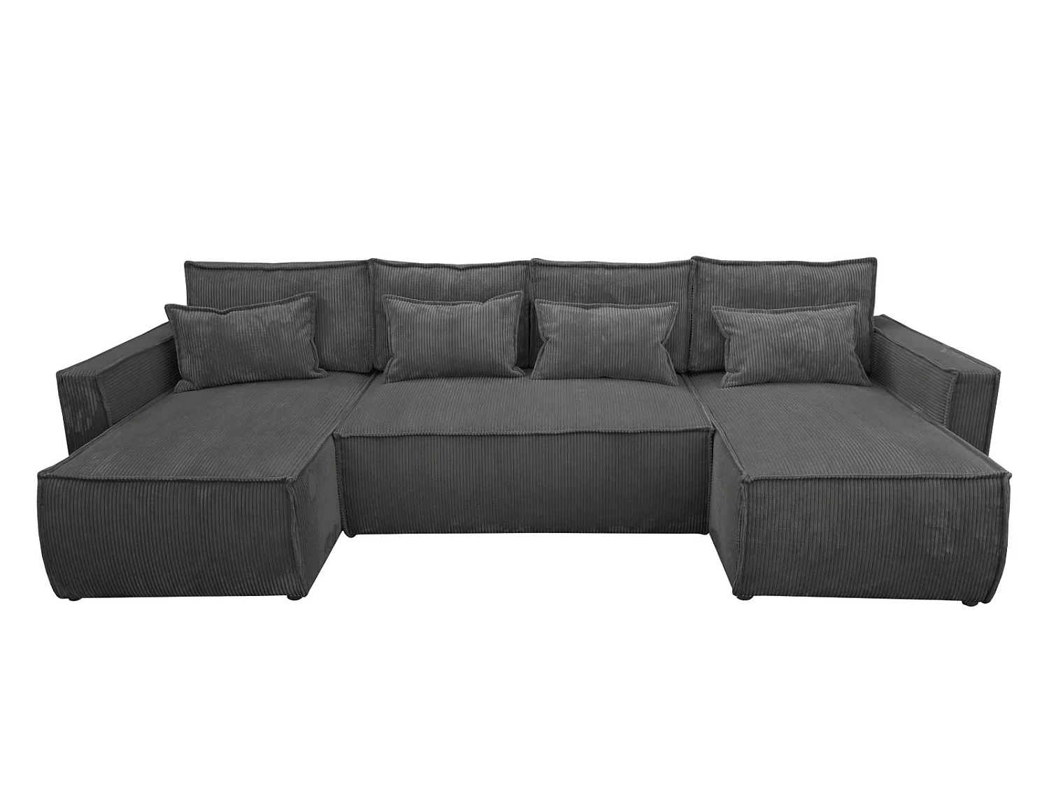 Canapé convertible en lit en velours côtelé Eva U Gris Anthracite