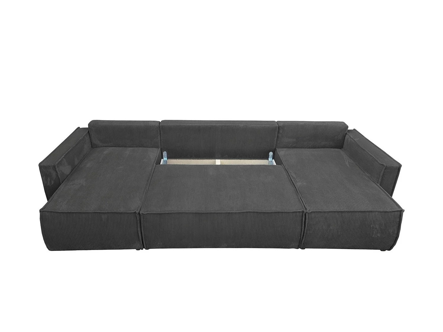 Canapé convertible en lit en velours côtelé Eva U Gris Anthracite