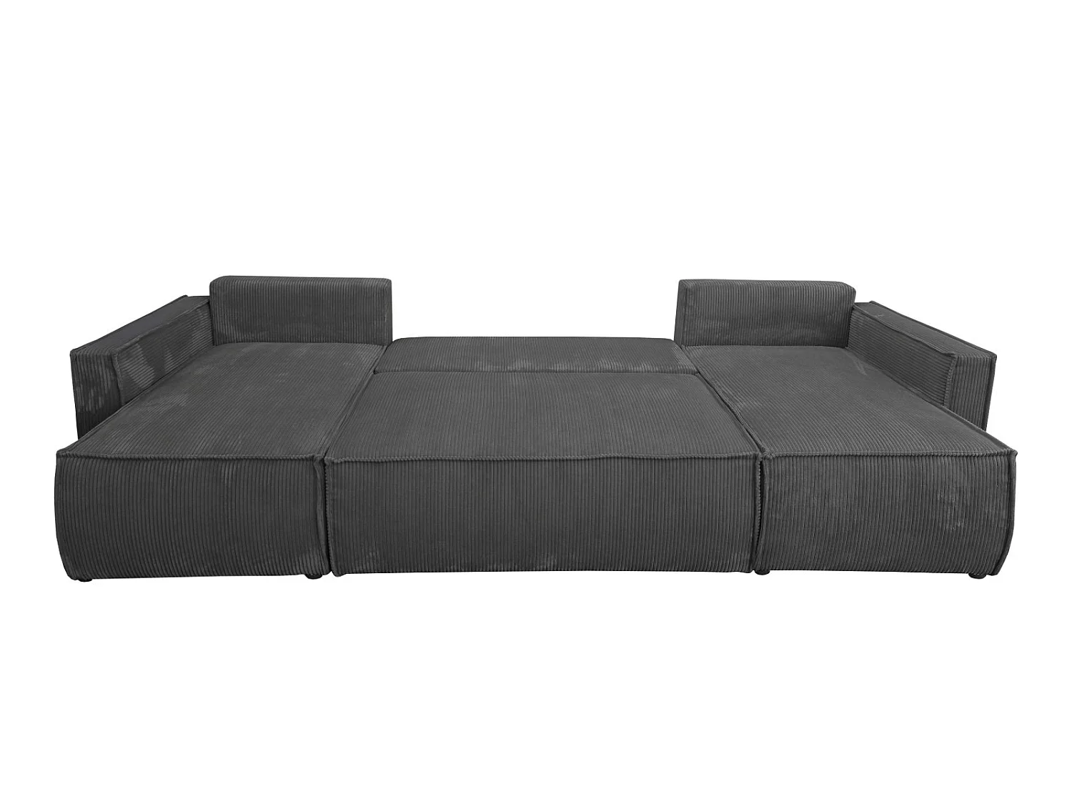 Canapé convertible en lit en velours côtelé Eva U Gris Anthracite