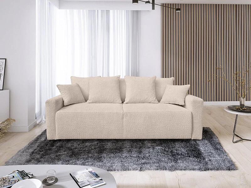 Canapé Bouclette Ania 3 places Beige