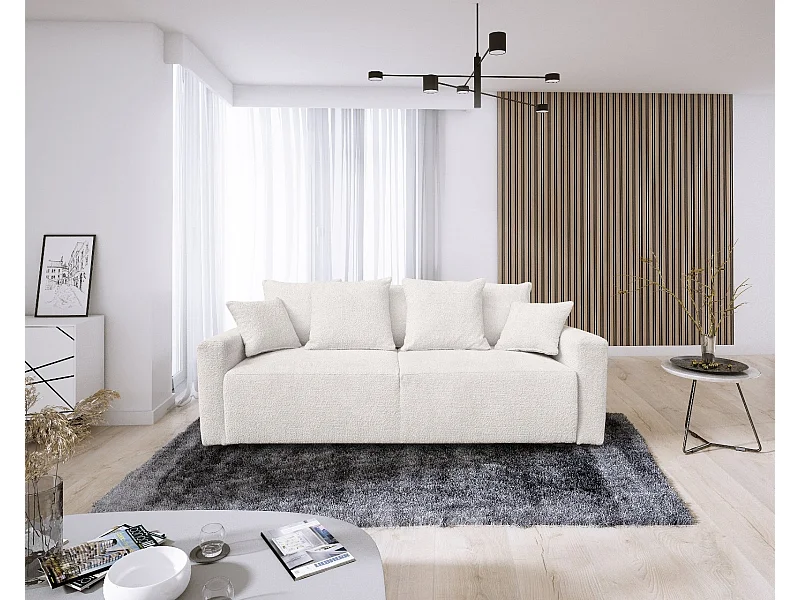 Canapé Bouclette Ania 3 places Blanc